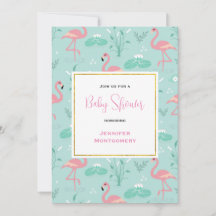 Roze Flamingo's op Groene Patroon Baby Shower