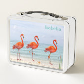 Roze Flamingo's op het Strand (Achterkant)