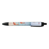 Roze Flamingo's op het Strand Blauwe Inkt Pen (Bodem)