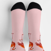 Roze Flamingo's op Licht Roze Crew Sokken (Top)
