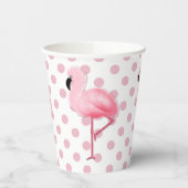 Roze Flamingo's op Polka Dots Papieren Bekers (Links)