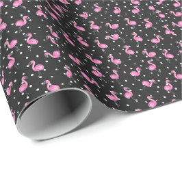 roze flamingos op poolpunt cadeaupapier