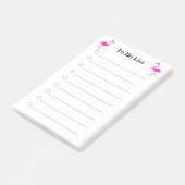 Roze flamingos op wit, met de voering om Post-it n Post-it® Notes (Schuin)