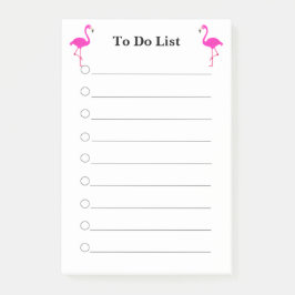 Roze flamingos op wit, met de voering om Post-it n Post-it® Notes