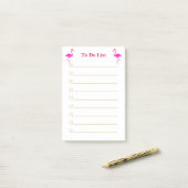 Roze flamingo's op witte gelinieerde To Do List Post-it® Notes (Op bureau)