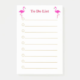 Roze flamingo's op witte gelinieerde To Do List Post-it® Notes