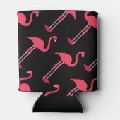 Roze flamingos op zwarte 21ste verjaardag, aangepa blikjeskoeler (Achterkant)