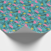 Roze Flamingo's Palm: Exotisch Hawaï Cadeaupapier (Hoek)