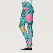 Roze Flamingo's Palm: Exotisch Hawaï Leggings (Links)