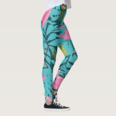 Roze Flamingo's Palm: Exotisch Hawaï Leggings (Rechts)