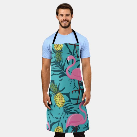 Roze Flamingo's Palm: Exotisch Hawaï Schort (Gedragen)