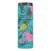 Roze Flamingo's Palm: Exotisch Hawaï Thermosbeker (Achterkant)