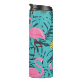 Roze Flamingo's Palm: Exotisch Hawaï Thermosbeker (Geroteerd rechts)
