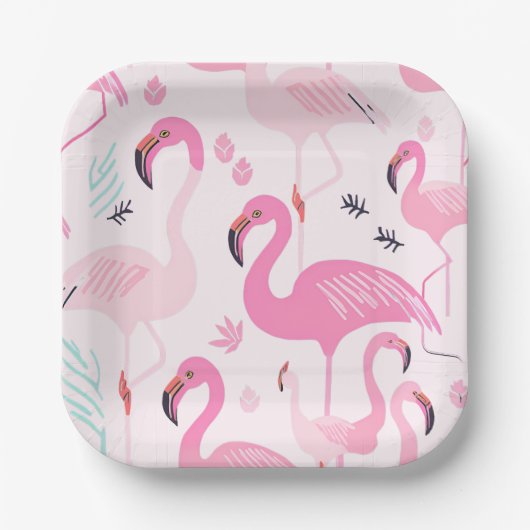 Roze Flamingo's Papieren Bordje (Voorkant)