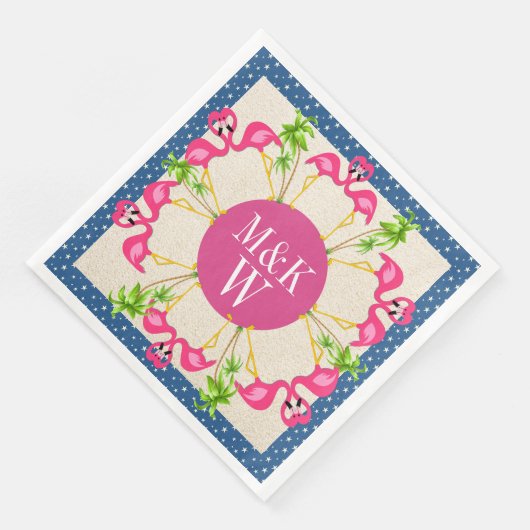 Roze Flamingos Party Goederen Servetten (Hoek)