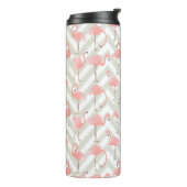 Roze flamingos Patroon met Uw Monogram Thermosbeker (Gedraaid links)