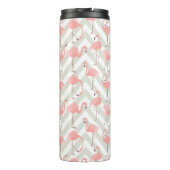 Roze flamingos Patroon met Uw Monogram Thermosbeker (Achterkant)