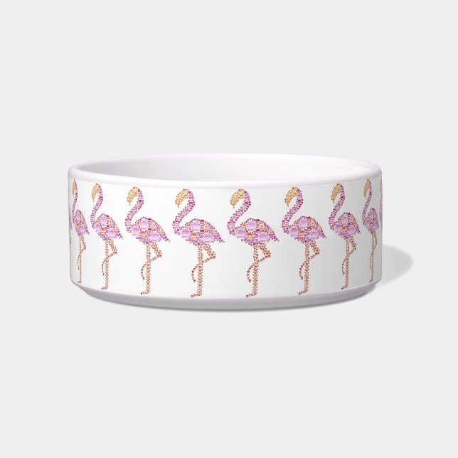  roze flamingos Pet Bowl Voerbakje (Voorkant)