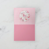 Roze Flamingos Polka Dots  Bedankkaart (Binnen)