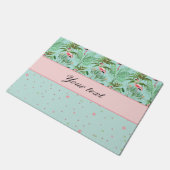 Roze Flamingos Polka Dots Deurmat (Schuin)