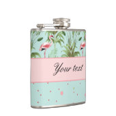 Roze Flamingos Polka Dots Heupfles (Rechts)