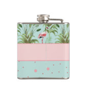 Roze Flamingos Polka Dots Heupfles (Achterkant)