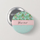 Roze Flamingos Polka Dots Ronde Button 5,7 Cm (Voorkant /achterkant)