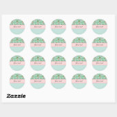 Roze Flamingos Polka stippen Ronde Sticker (Vel)