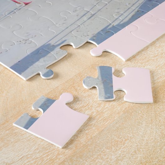 Roze flamingos puzzel (Zijkant)