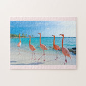 Roze flamingos puzzel (Horizontaal)