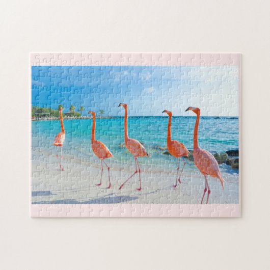 Roze flamingos puzzel legpuzzel (Horizontaal)