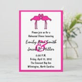 Roze flamingos Rehearsal Dinner Invitations Kaart (Staand voorkant)
