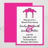 Roze flamingos Rehearsal Dinner Invitations Kaart (Voorkant / Achterkant)
