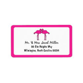 Roze Flamingo's retour adreslabels Etiket (Voorkant)