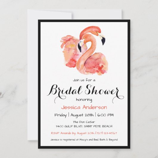 Roze Flamingo's Retro Style Vrijgezellenfeest Kaart (Voorkant)