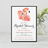 Roze Flamingo's Retro Style Vrijgezellenfeest Kaart (Staand voorkant)