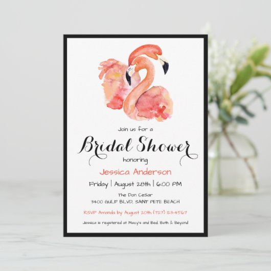 Roze Flamingo's Retro Style Vrijgezellenfeest Kaart (Staand voorkant)