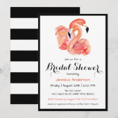 Roze Flamingo's Retro Style Vrijgezellenfeest Kaart (Voorkant / Achterkant)