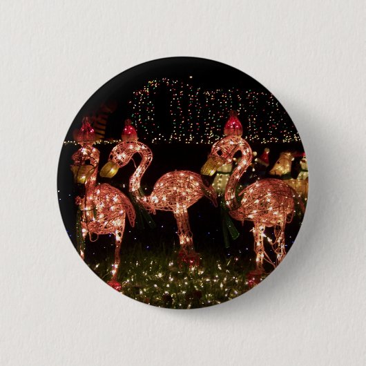 Roze Flamingo's Ronde Button 5,7 Cm (Voorkant)
