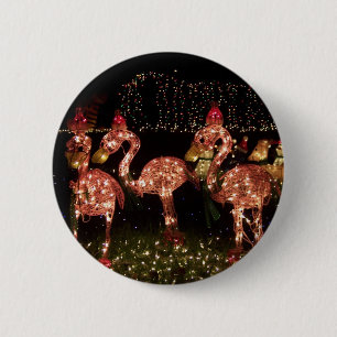 Roze Flamingo's Ronde Button 5,7 Cm