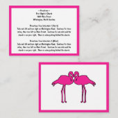 Roze Flamingos Routebeschrijving Invoegen Kaarten (Voorkant / Achterkant)