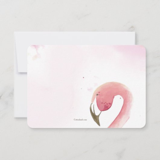 Roze Flamingo's Save the Date Aankondiging (Achterkant)