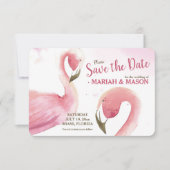 Roze Flamingo's Save the Date Aankondiging (Voorkant)