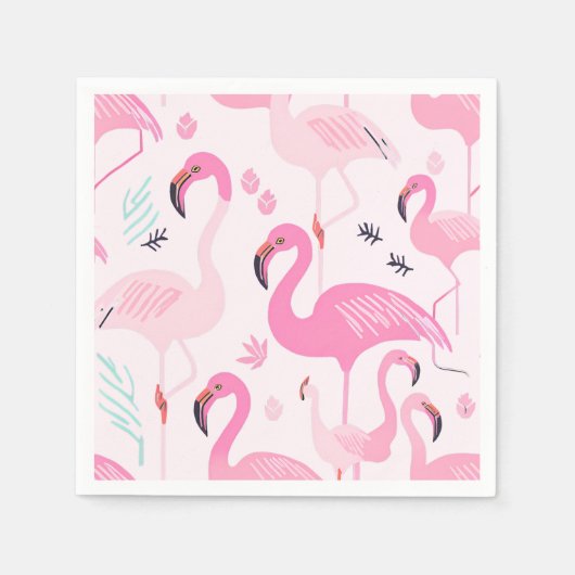 Roze Flamingo's Servet (Voorkant)