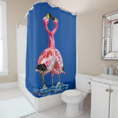 Roze Flamingos Shower Curtain - Uw kleuren Douchegordijn (In situ)