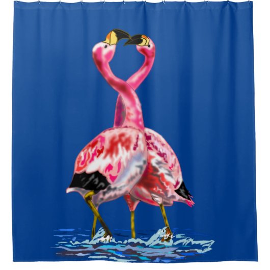 Roze Flamingos Shower Curtain - Uw kleuren Douchegordijn (Voorkant)