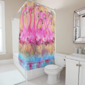 Roze Flamingos Showgordijn Douchegordijn (In situ)