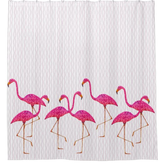 Roze Flamingos Showgordijn Douchegordijn (Voorkant)