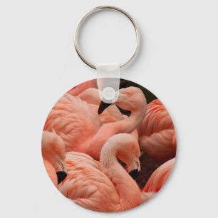 Roze flamingos sleutelhanger