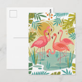 ROZE FLAMINGO'S STAAN SAMEN BRIEFKAART (Voorkant / Achterkant)